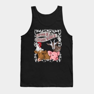 I Dream Of A Vegan World - Animal Rights Vegan Vintage design Tank Top